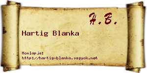 Hartig Blanka névjegykártya